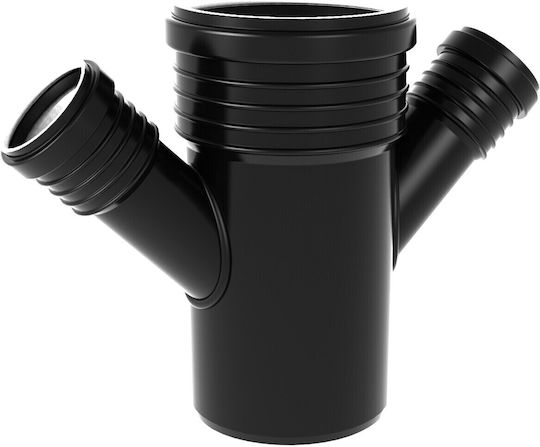 Pp-ht Sitech Plus 110x50x50/45 Gerade Sanitäre Vierwege-Verbindung Geringes Rauschen Innenentwässerung Schwarze