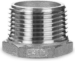 Threaded Stainless Steel Reducing Nut-Screw Connector 2"" X 1""