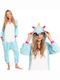 Winter Damen-Overall-Schlafanzug Blau