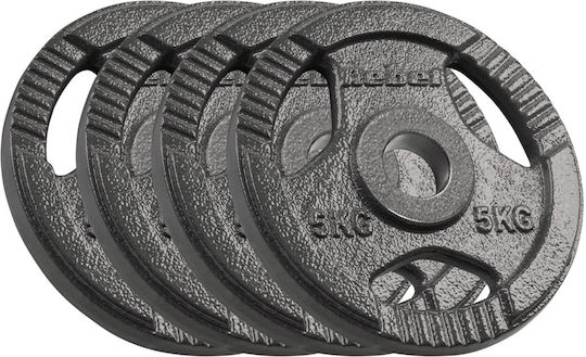 Rebel Set of Plates Olympic Type Metal 4 x 5kg Φ50mm with Handles