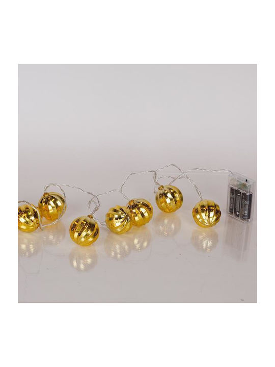 10 Lights LED Warm White Battery in String 1pcs