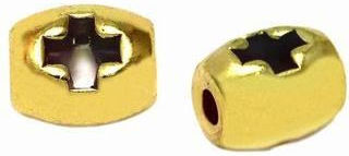 Metallische Perlen Vareläki Gießerischer Durchbrochener Kreuz Vergoldet 6,2mm 50Stück