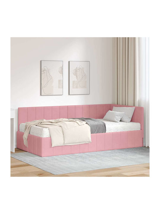 Einzelbett Rosa mit Lattenrost & Matratze 100x2...