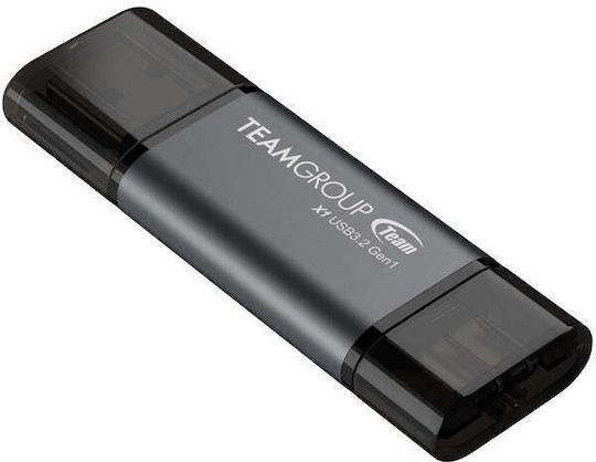 TeamGroup X1 256GB USB 3.2 SSD Stick with connection USB-A & USB-C Black
