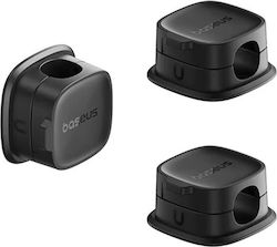 Baseus Cable Organizer Lite Series Magnetic B01331106111-00 3 Pack Pieces 3m Adhesive Black