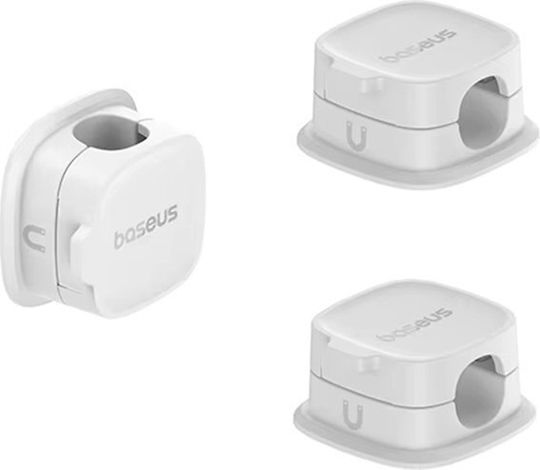 Baseus Kabelclips Organizer Lite Series Magnetisch B01331106211-00 3er Pack 3m Kleber Weiß