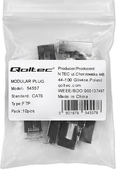 Qoltec Stecker RJ-45 10Stück Silber (54557)