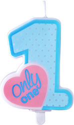 Only One Birthday Candle Blue 8cm