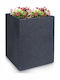 Greatstore Vilde Kunststoff Gartentopf Graues Quadrat 29x40 cm