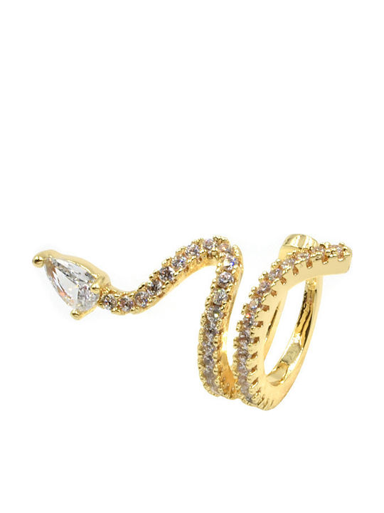 Cercel Ear Cuff Formă Șarpe Zircon Ofis Gold