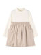 Girls Dress Long Sleeve with Top Beige
