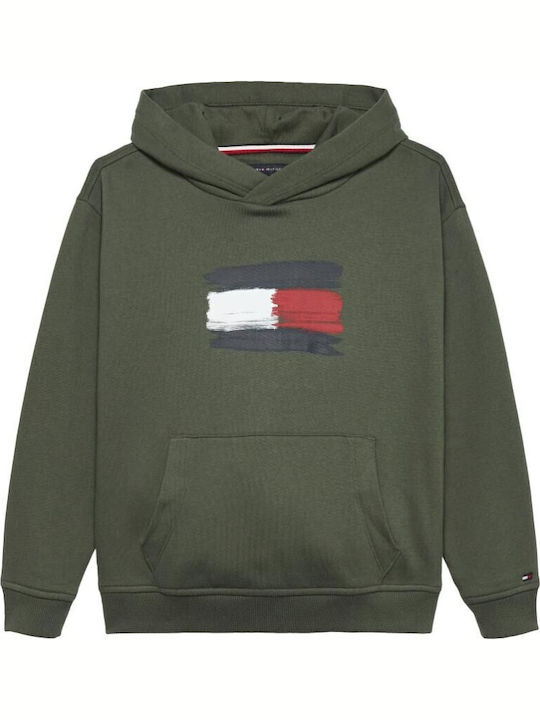 Kids Sweatshirt with Hood and Pockets Khaki