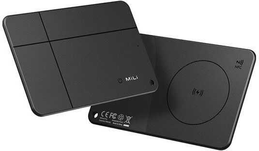 MiLi MiCard Duo Apple Find My & Google Find Hub Black Rechargeable
