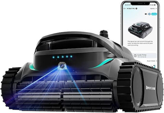 Wybot M2 Wireless Robot Vacuum 120W Bottom Walls Waterline for Pools up to 25x16m with 6lt Filter
