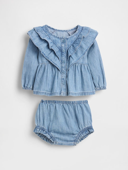 Kinder-Set mit Shorts Sommer 2Stück Medium Wash