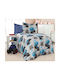 MayHome Sheet Set Semi-double from Cotton & Polyester Light Blue 180x240cm