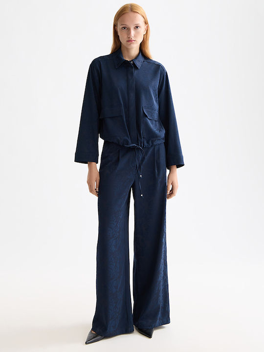 Scotch & Soda Eleni Women's Fabric Trousers Bell with Elastic Blue