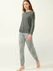 Vamp Winter Damen Pyjama-Set Green Sage