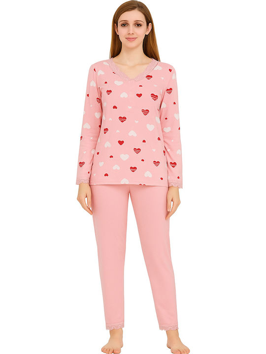 Fuanna Winter Women's Pyjama Set Pink