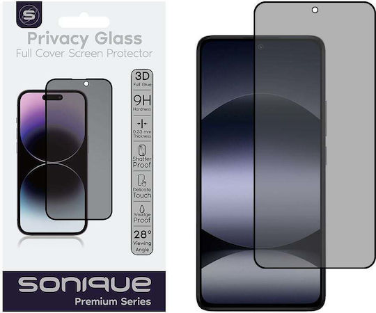Privacy Glass Sonique Premium Series HD Full Cover 9H Compatible with Xiaomi Xiaomi 14T Xiaomi 14T Pro Black