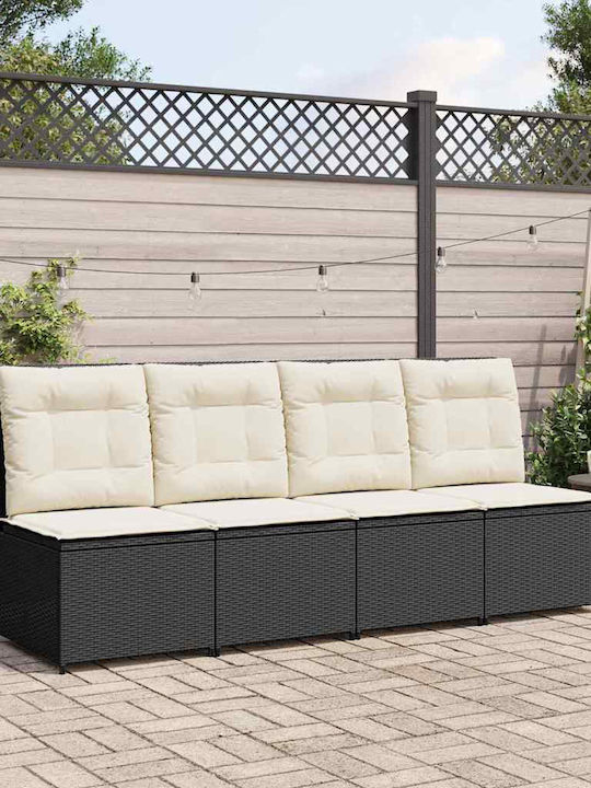Four-Seater Sofa Outdoor Rattan with Pillows 54x67x95cm