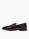 Gimble Leather Women's Loafers in Burgundy Color