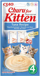 Inaba Ciao Churu Kitten Treats Puree Tuna 4 X 14g Inaba Ciao Churu Kitten Treats Puree Tuna 4 X 14g