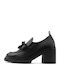 Leder Pumps mit hohem Absatz Schwarz