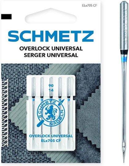 Set of 5 Overlock Needles Size 90 Schmetz Elx705 Cf Vds