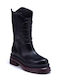 Leder Damenstiefel Schwarz