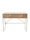 Wooden Console Table Καφέ Χρυσή L100xW39xH77cm