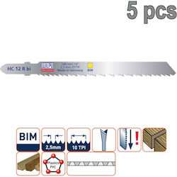 Wilpu Hc12rbi Stichsägeblätter Klinge für Holz Kunststoff Schnitt 75mm 5 Stück Wilpu Hc12rbi Stichsägeblätter Klinge für Holz Kunststoff Schnitt 75mm 5 Stück