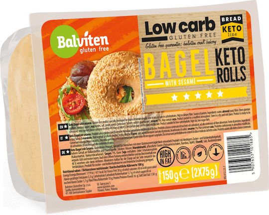 Balviten Ψωμάκια Bagel Σουσάμι Keto Χωρίς Γλουτένη 2x75g