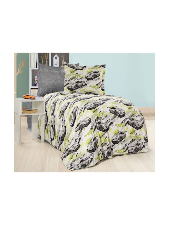MayHome Set Kinderbettbezug 1,5-fach mit Kissenbezug Gray 180x240cm