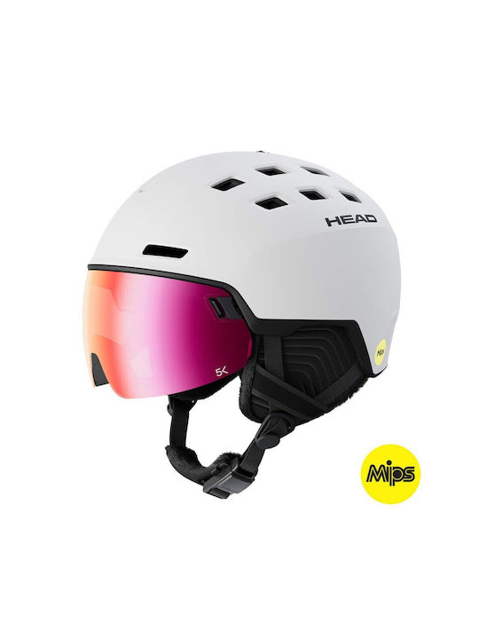 Head Radar 5k Ανδρικό Κράνος για Σκι & Snowboard σε Λευκό Χρώμα