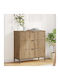 Wooden Chest of Drawers with 3 Drawers Oaks 79.5x33x82cm
