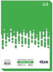 Χαρτόνια Κολάζ Α4 100φυλ 160gr Πρασινο Skag