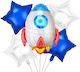 Set 5 Baloane Metalice Folie Happy Birthday Fli...