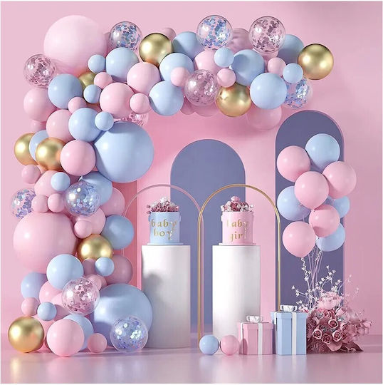 Decorative Balloons Gender Party Flippy Arch Set 130 Balloons Pink Blue Balloon Arch Gold Confetti Balloons Multicolor