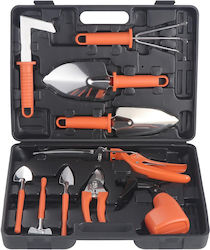Set 10 Garden Tools Flippy Planting Soil Processing Plant Care Orange Handles Pvc Stainless Steel Material Box Included 37x28x7 Cm Black
