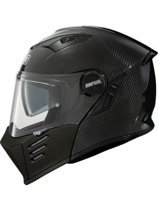 Simpson Darksome Black Carbon Κράνος Μηχανής Fl...