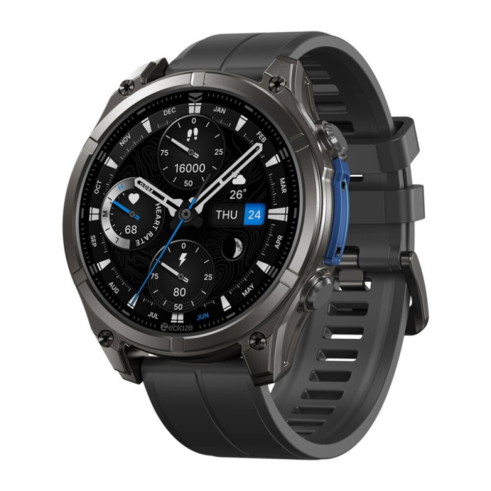 Zeblaze Vibe 8 Stainless Steel 49mm Αδιάβροχο Smartwatch με Παλμογράφο (Μαύρο)
