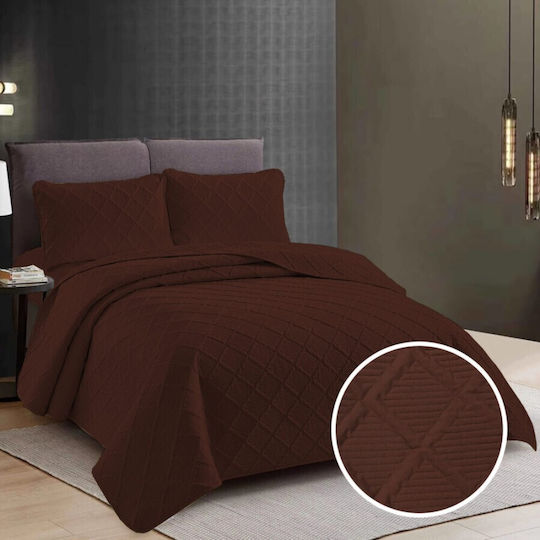 Pucioasa Κουβερλί Σετ Υπέρδιπλο Dark Brown 230x250cm 3τμχ