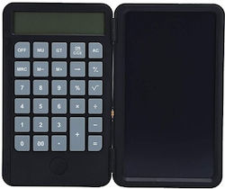 Calculator Reîncărcabil de Mână cu Tablă de Scris Flippy Calculator Portabil Ecran LCD Afișaj 12 Cifre Ecran 15 Cm Culoare Neagră