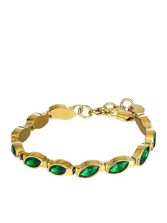 Dyrberg/Kern Women's Steel Gold Plated Bracelet 17.5cm