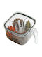 Box for Sugar / Coffee / Tea with Lid Plastic Green 10x10x20cm