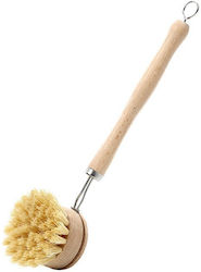 Dish Food Cleaning Brush Flippy Beech Wood Handle 24 X 5.8 Cm Sisal Brush Cream