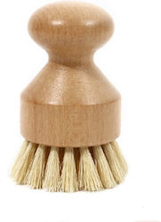 Dish Food Cleaning Brush Flippy Bamboo Wood 8 X 5 Cm Sisal Brush Brown