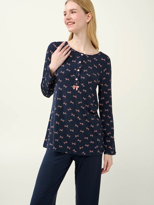 Vamp Winter Damen Pyjama-Set Blue Blazer