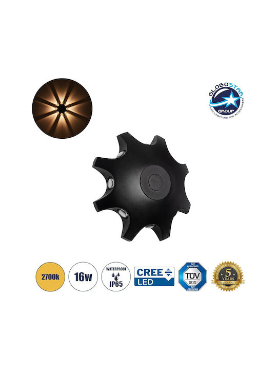 GloboStar Spark Wandmontiertes Außenbeleuchtung LED IP65 16W mit Warmweißem Licht 25x6x25cm